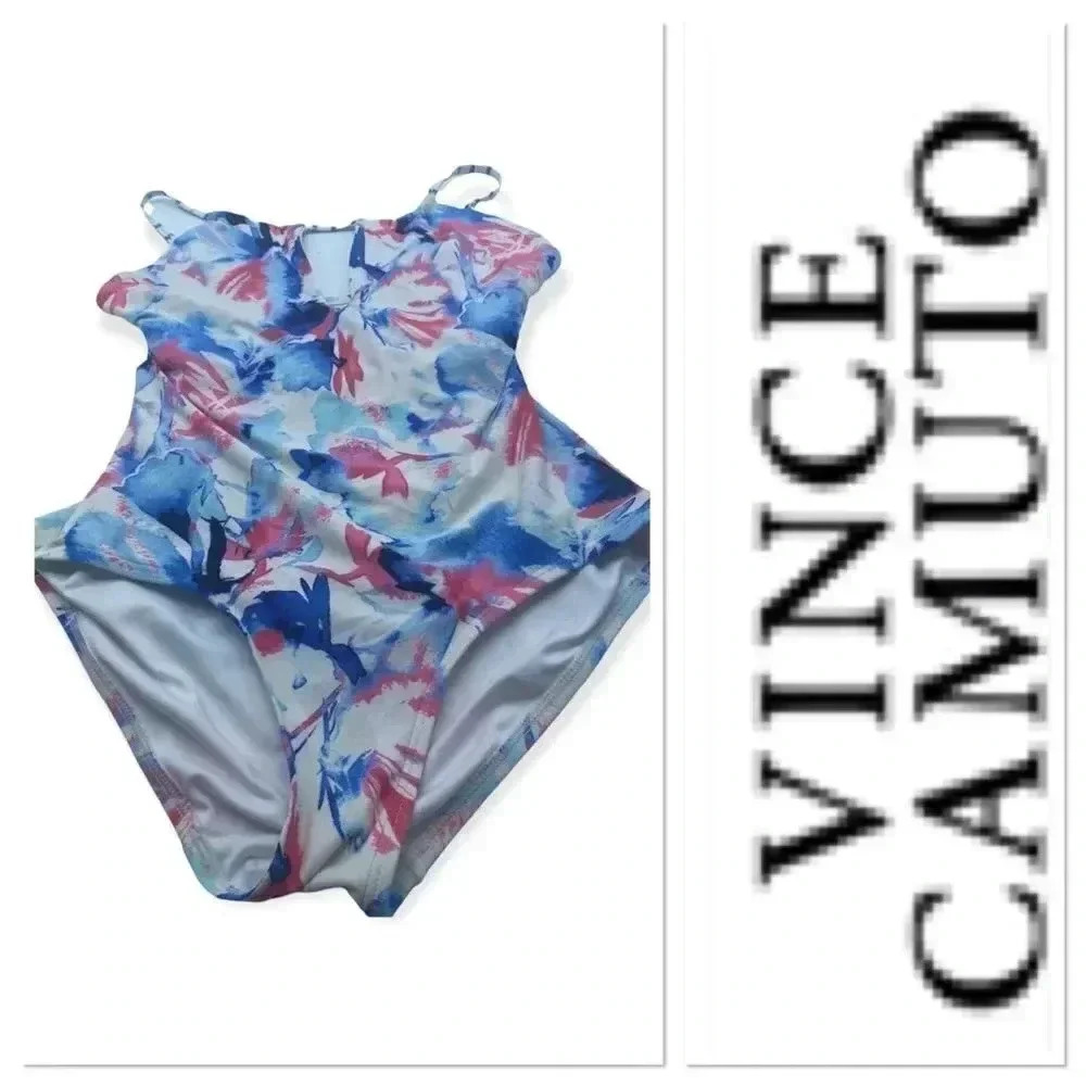 ✅ 3 for $15 ✅ Vince Camuto red,white and blue one piece swimsuit size 10